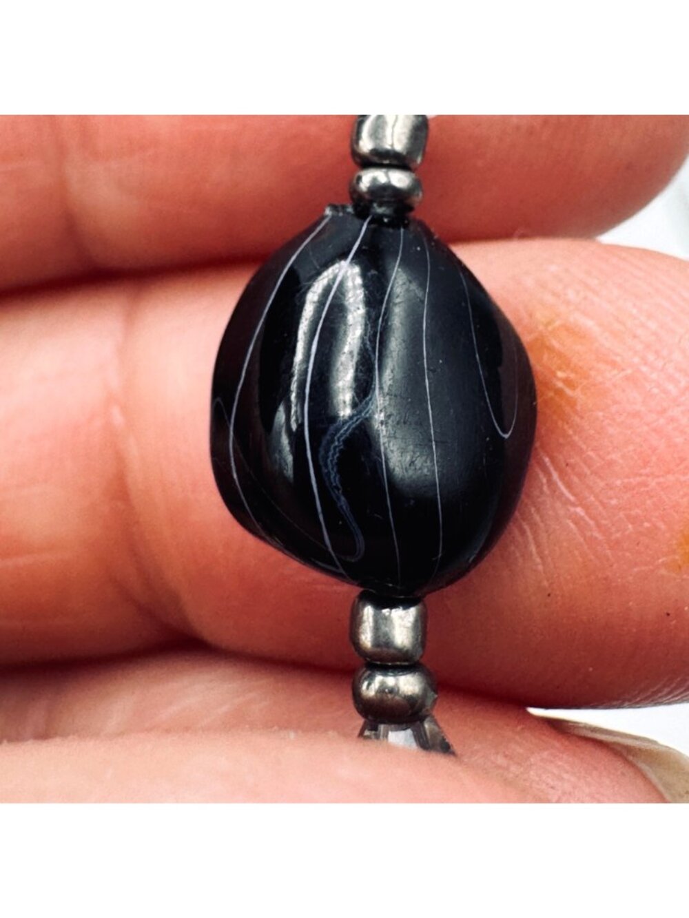 Crystal and Black Lampwork Bead Necklace 60" Long Opera Length by Sukhmani 80g - Picture 16 of 16